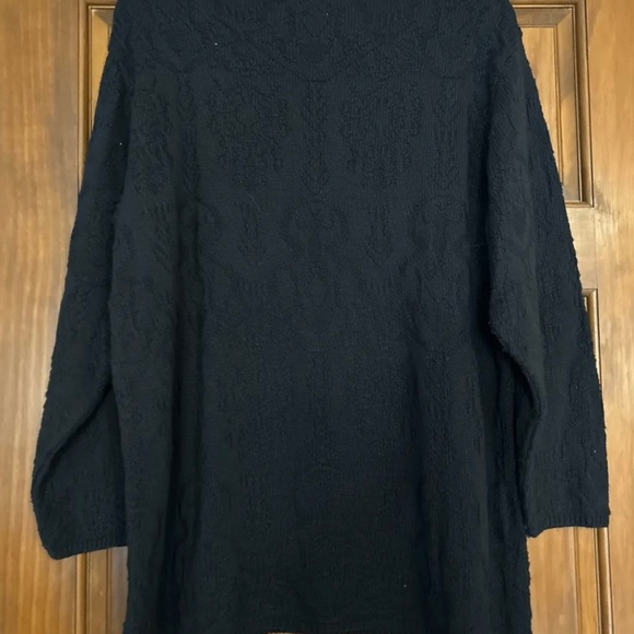 Donnkenny Black Pullover Sweater With DesignsWomen Petite Large (1104a) - Picture 1 of 5